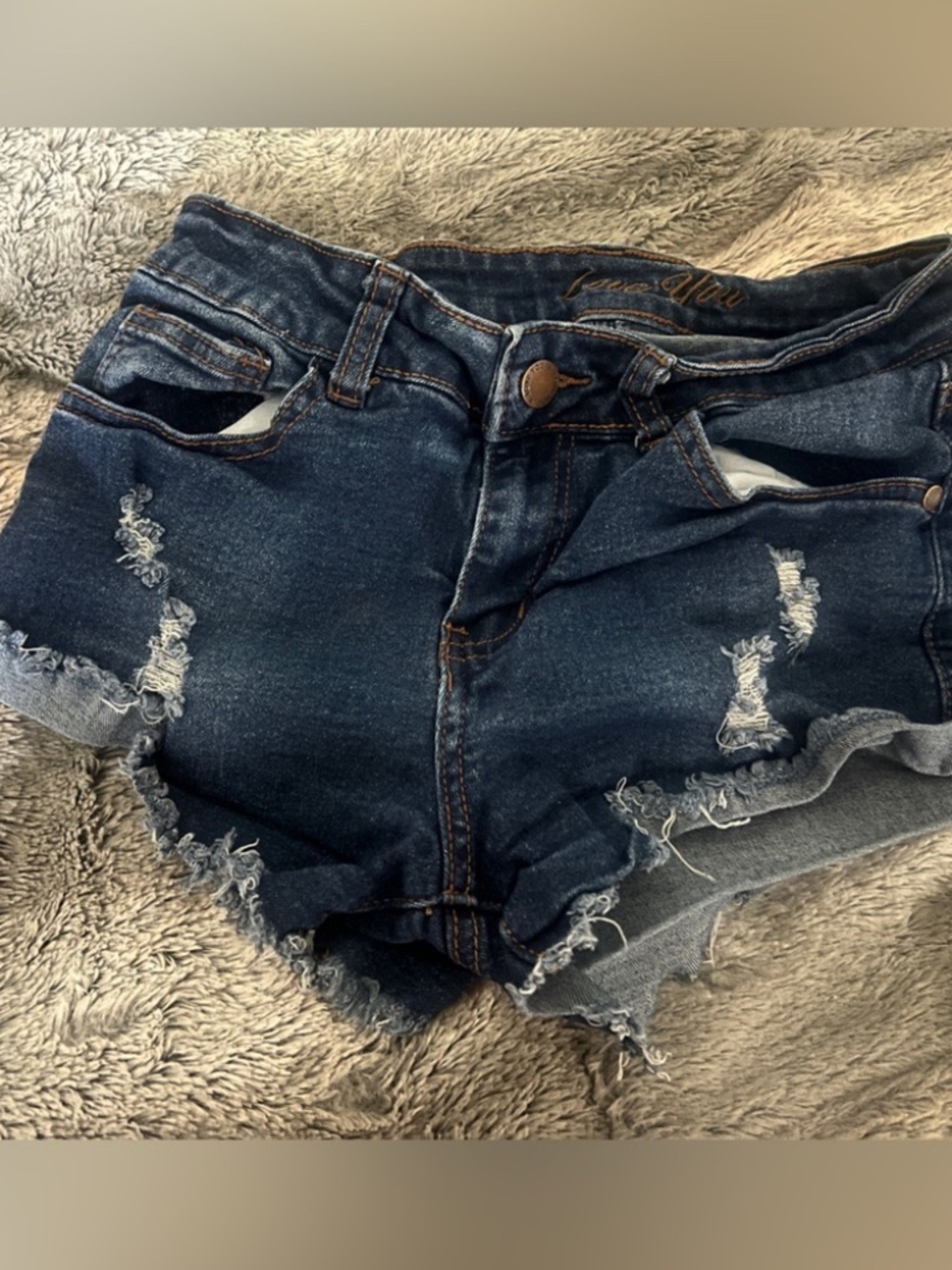 LOVE YOU SIZE 7/8 DAISY DUKE STYLE SHORT JEAN SHORTS LOT5931